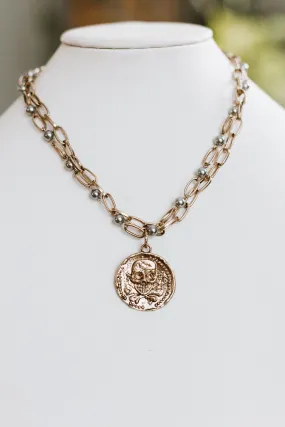Double Strand with Skull Medallion (SALE)