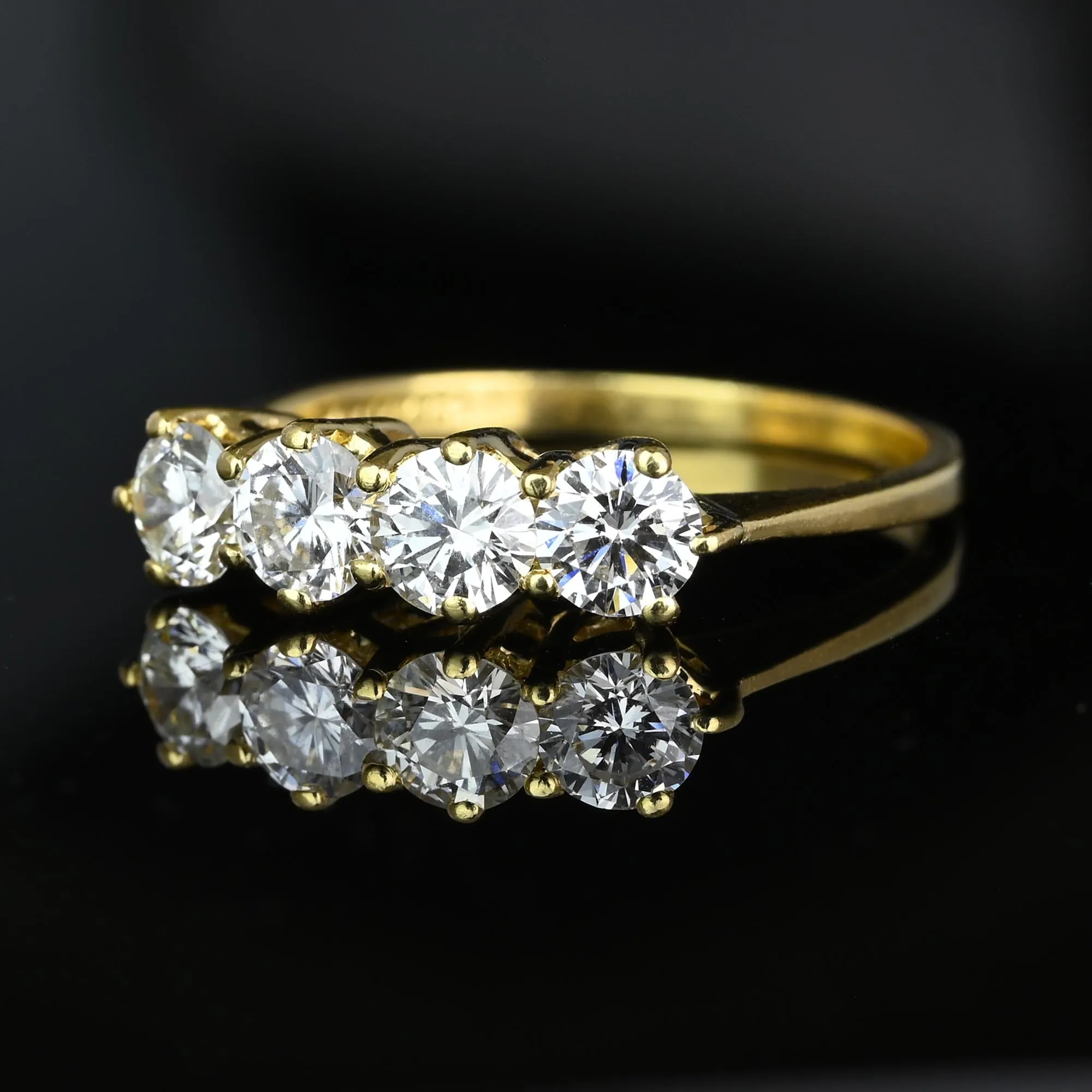 Edwardian Style Four Stone 1 CTW Diamond Ring in 14K Gold