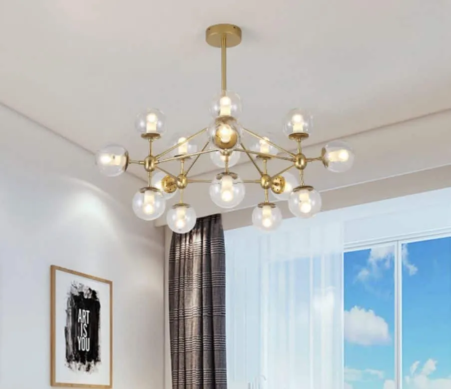 Elovold Glass Ball Atomic Pendant Lamp