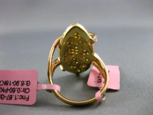 ESTATE EXTRA LARGE 2.47CT YELLOW & PINK DIAMOND 18K YELLOW & ROSE GOLD WAVE RING