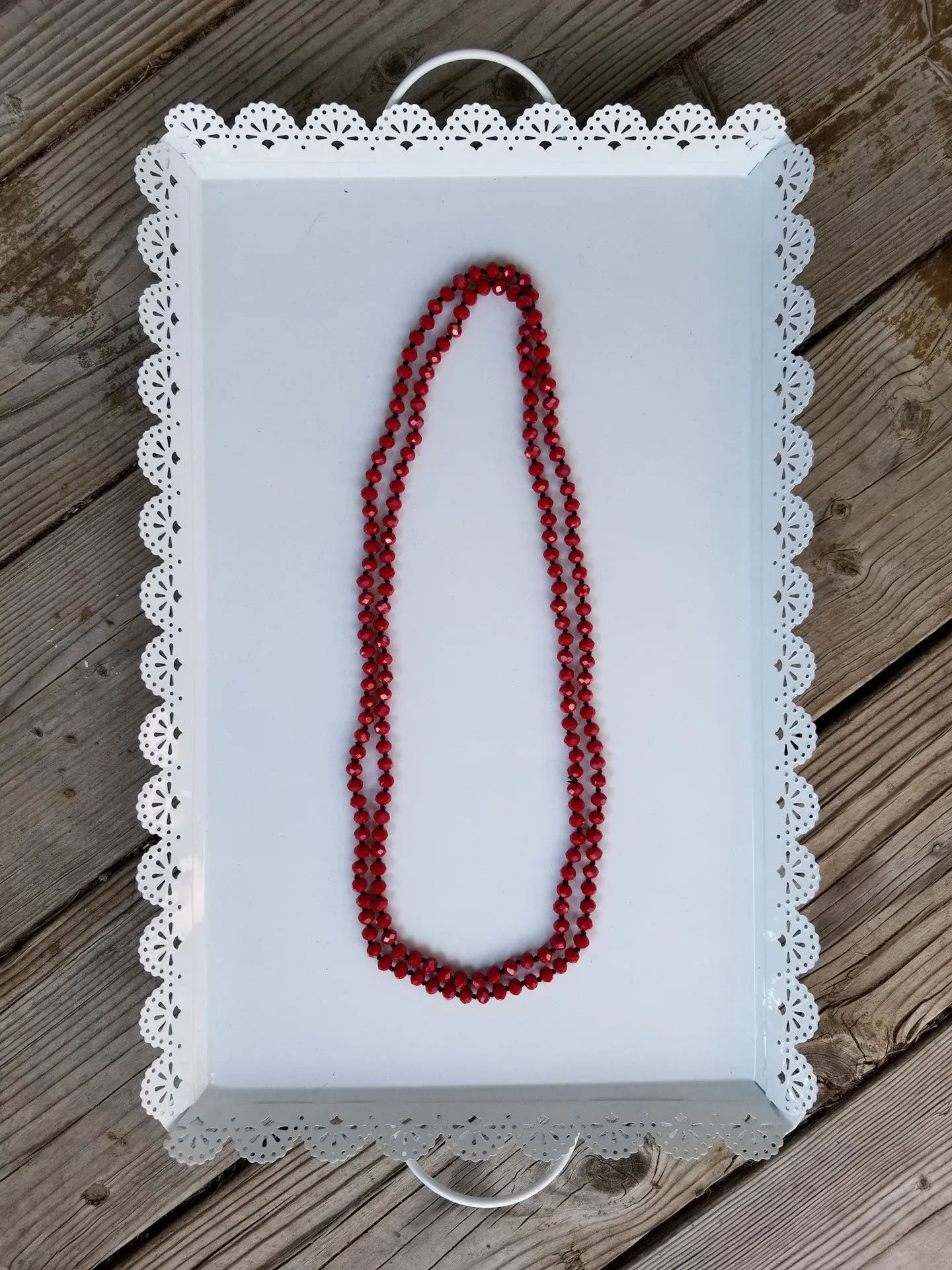 Faceted 6mm beaded 60-inch necklace