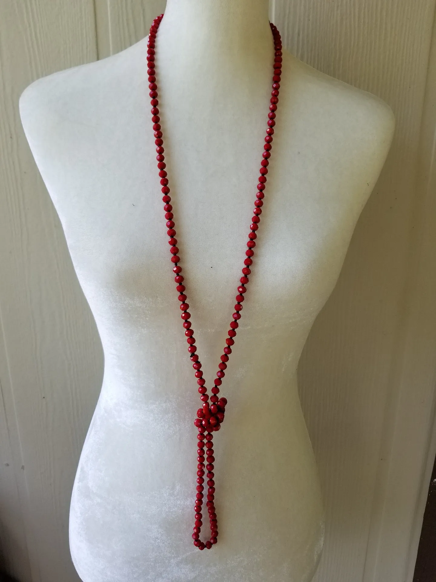 Faceted 6mm beaded 60-inch necklace
