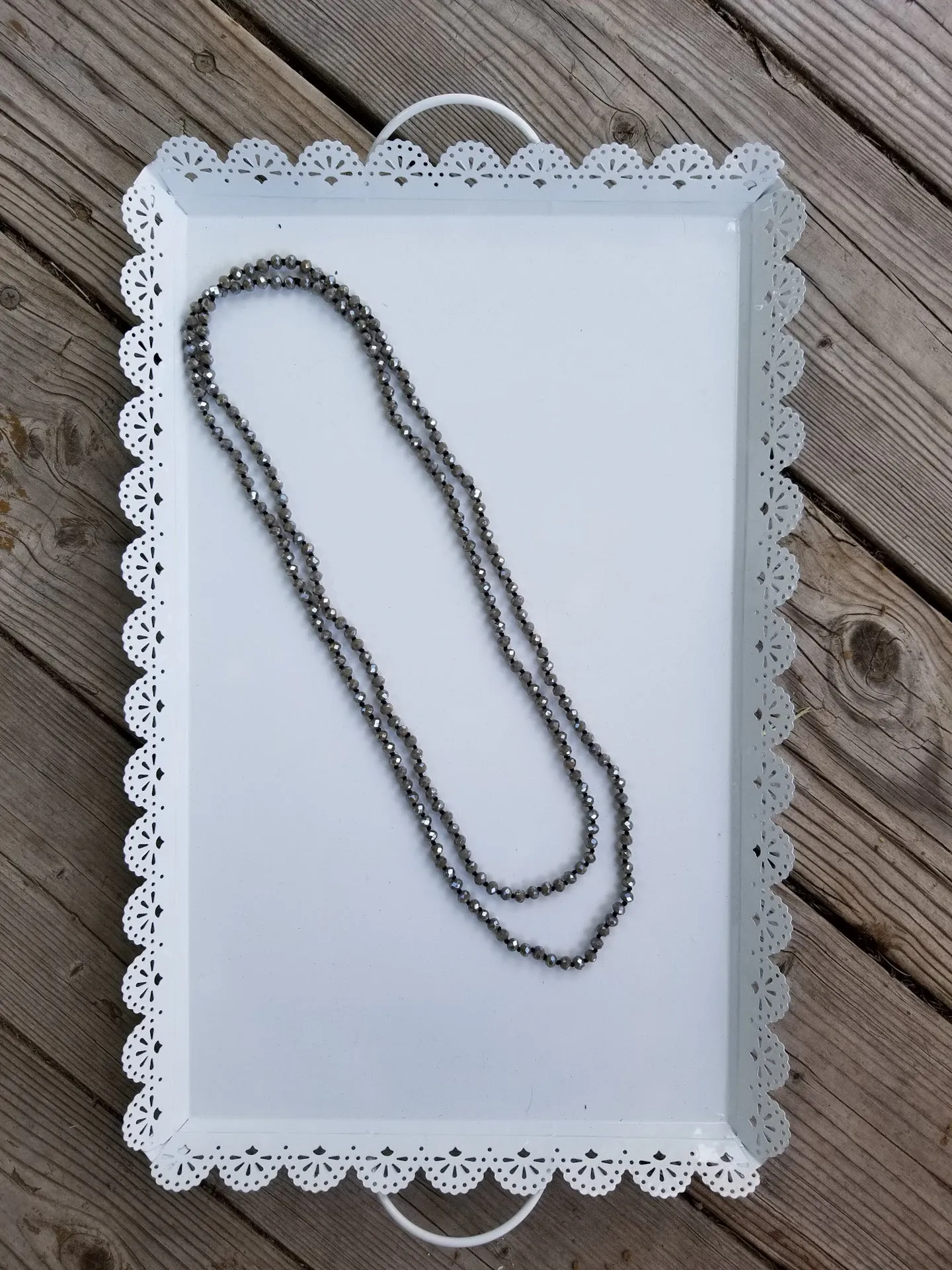 Faceted 6mm beaded 60-inch necklace