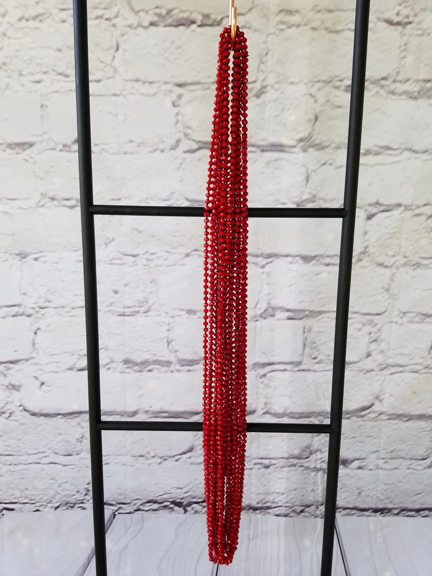 Faceted 6mm beaded 60-inch necklace
