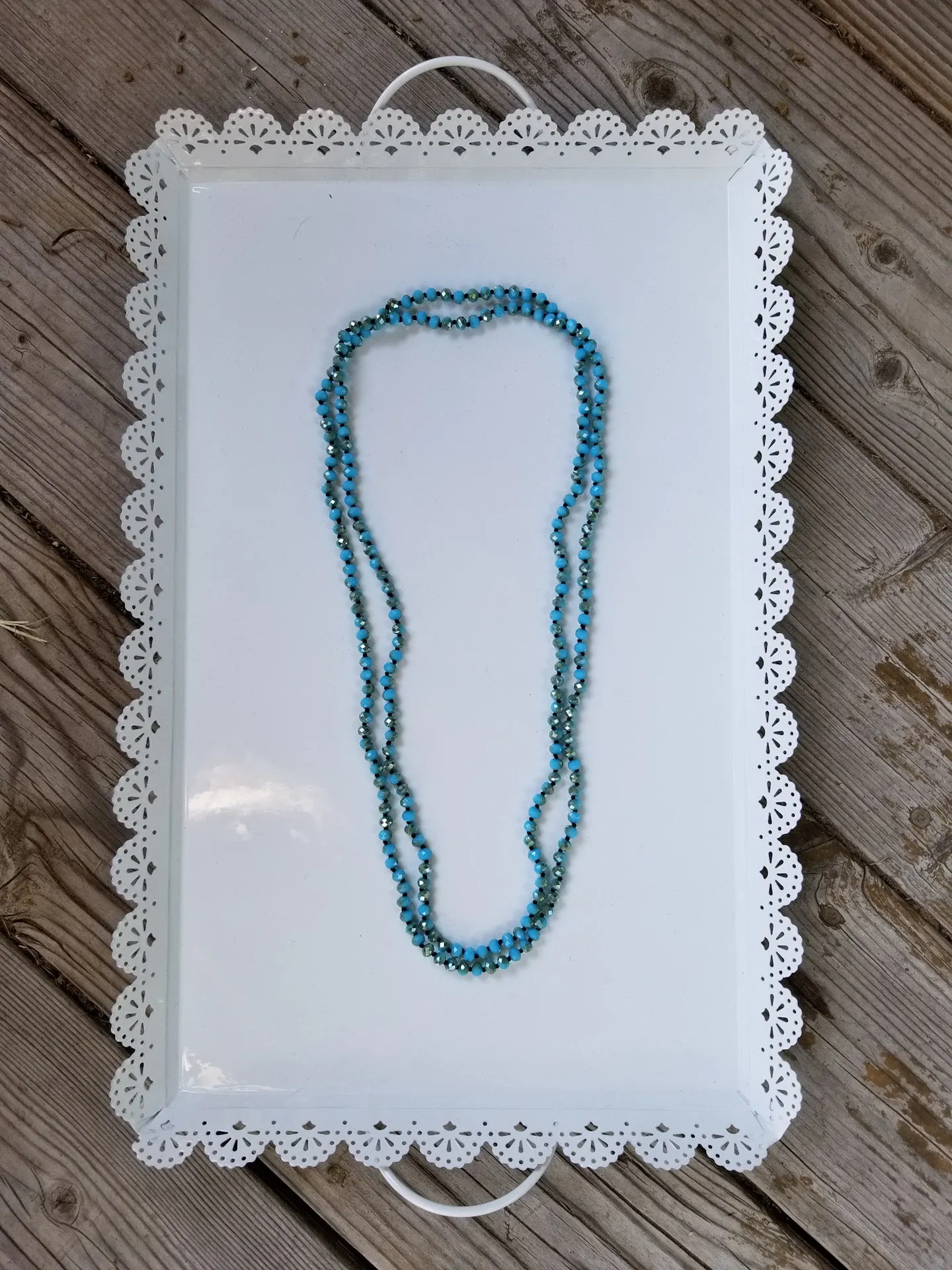Faceted 6mm beaded 60-inch necklace