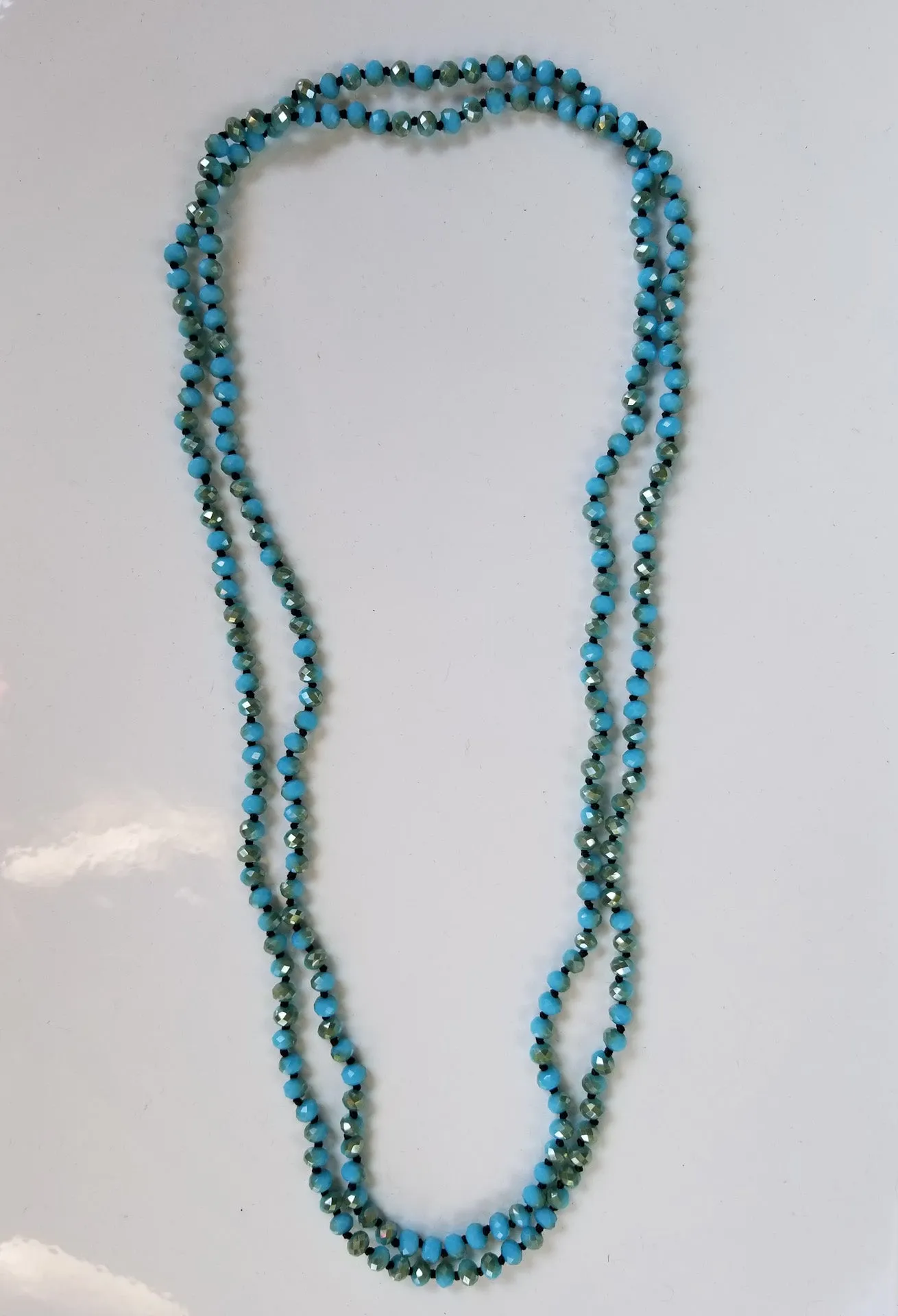 Faceted 6mm beaded 60-inch necklace