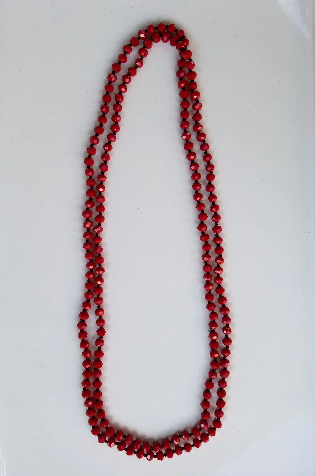 Faceted 6mm beaded 60-inch necklace