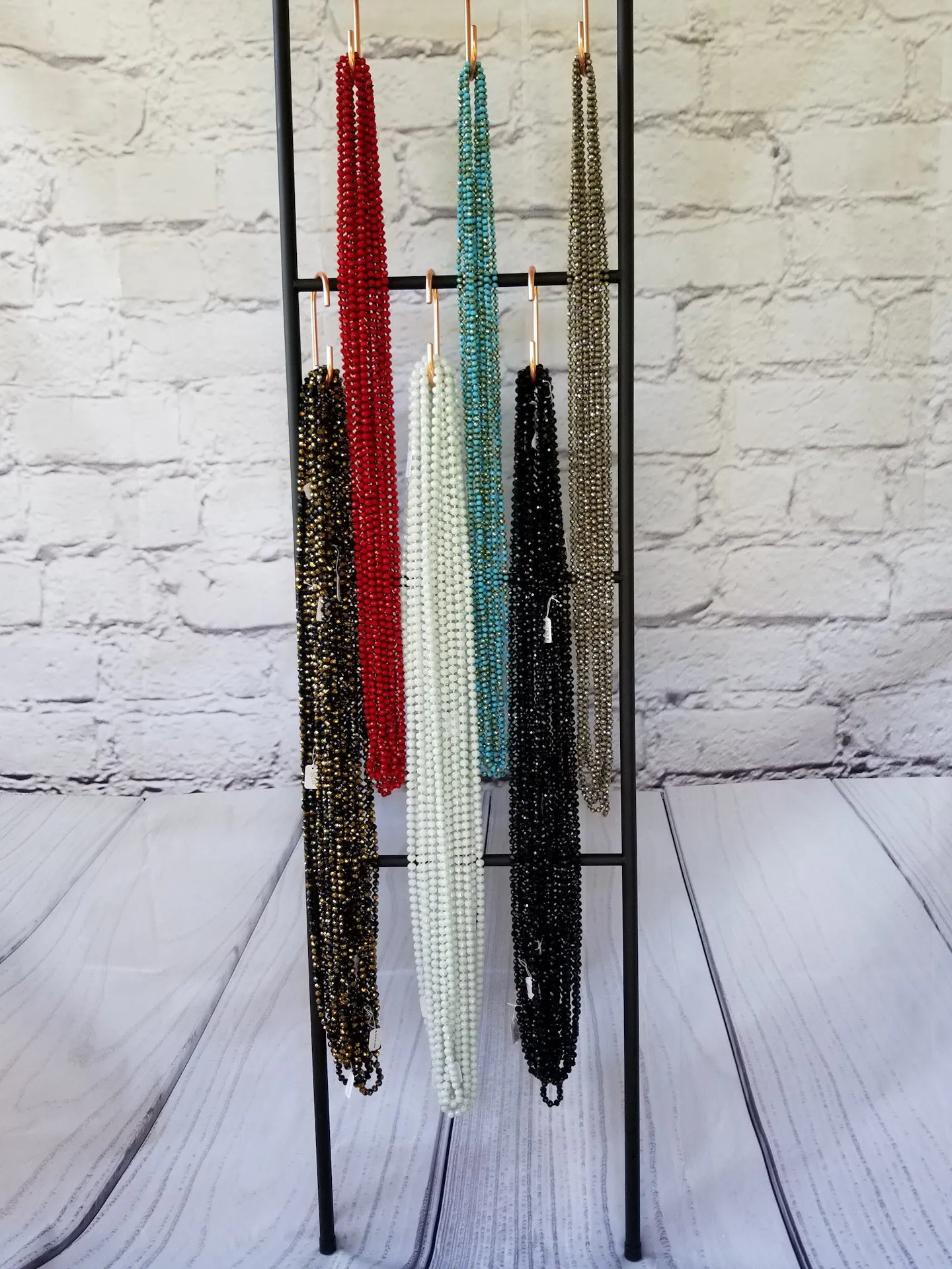Faceted 6mm beaded 60-inch necklace
