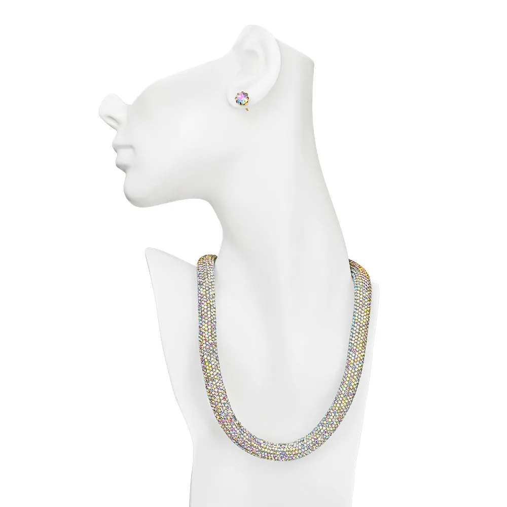 Fairyland Crystalized Necklace & Earrings Set (Goldtone/Crystal AB)