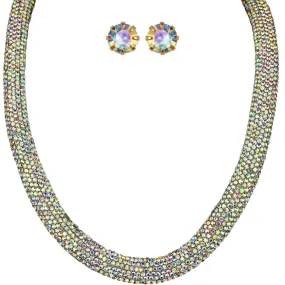 Fairyland Crystalized Necklace & Earrings Set (Goldtone/Crystal AB)