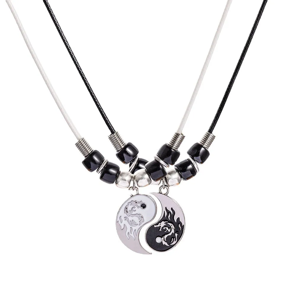 Fashion Tai Chi Beaded Couple Necklace