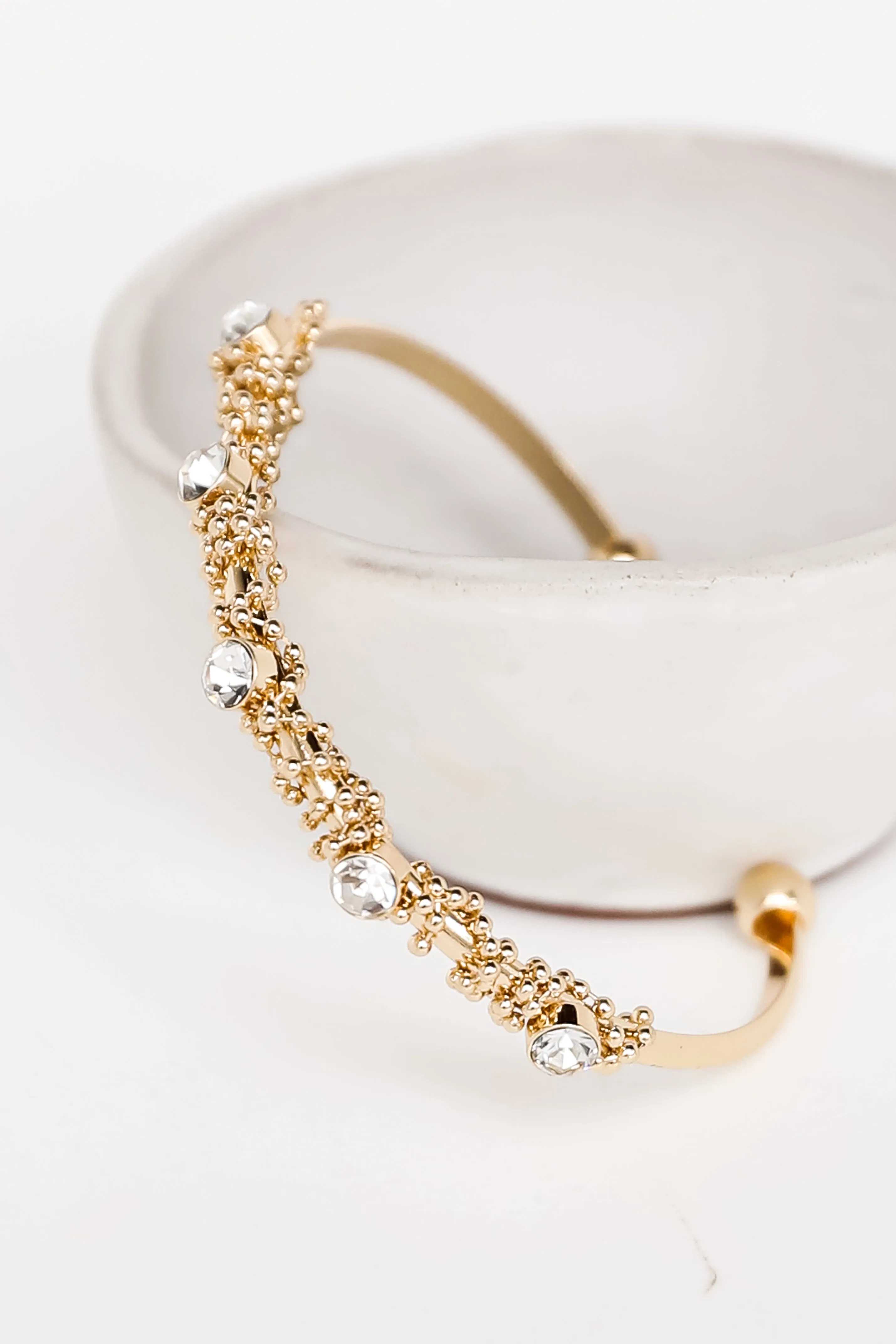 FINAL SALE - Emma Gold Rhinestone Cuff Bracelet