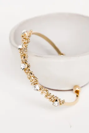 FINAL SALE - Emma Gold Rhinestone Cuff Bracelet
