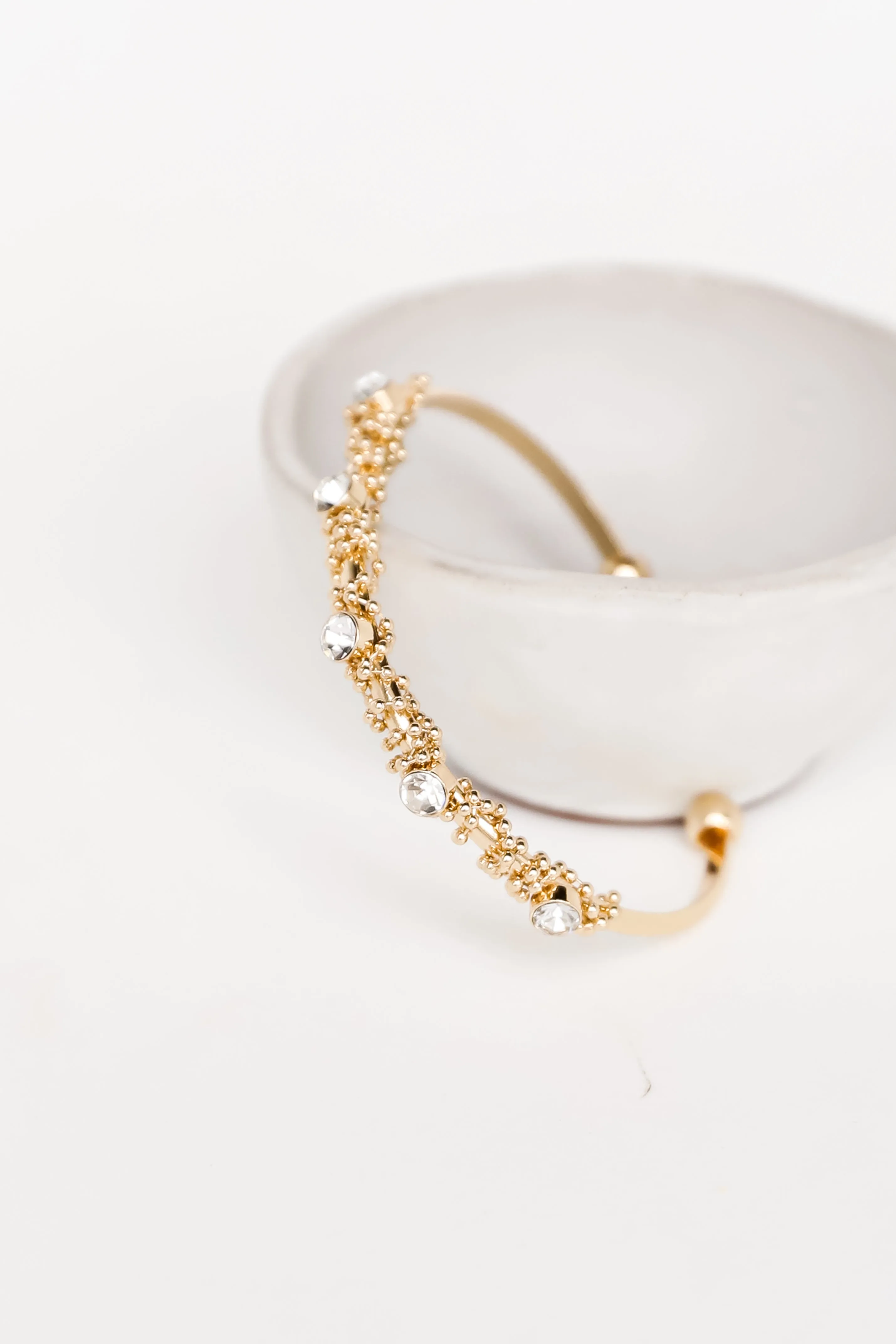 FINAL SALE - Emma Gold Rhinestone Cuff Bracelet