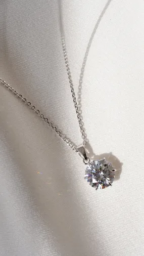 Fiona Six Prongs Pendant White Gold