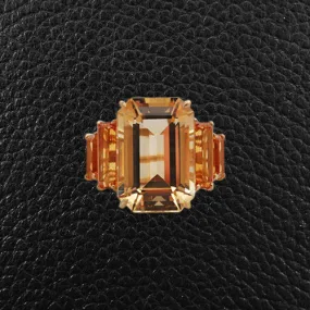 Five Stone Citrine Cocktail Ring