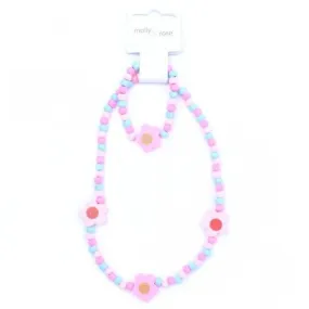 Flower Bead Necklace and Bracelet Set