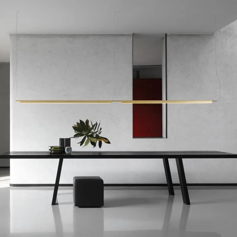 Flunniculo Elegant Metallic Slim Linear Pendant Lamp