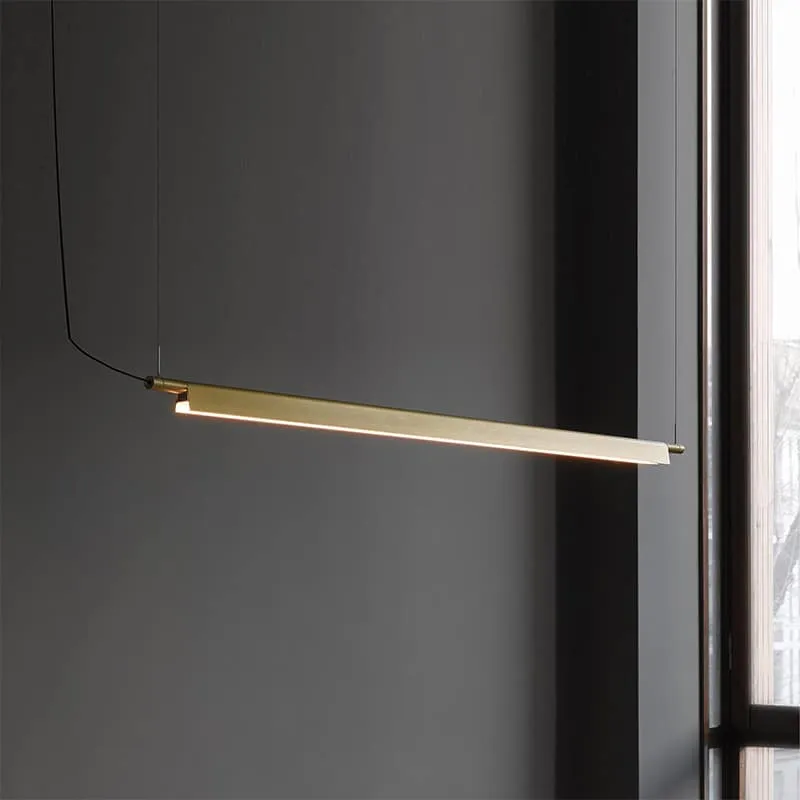 Flunniculo Elegant Metallic Slim Linear Pendant Lamp