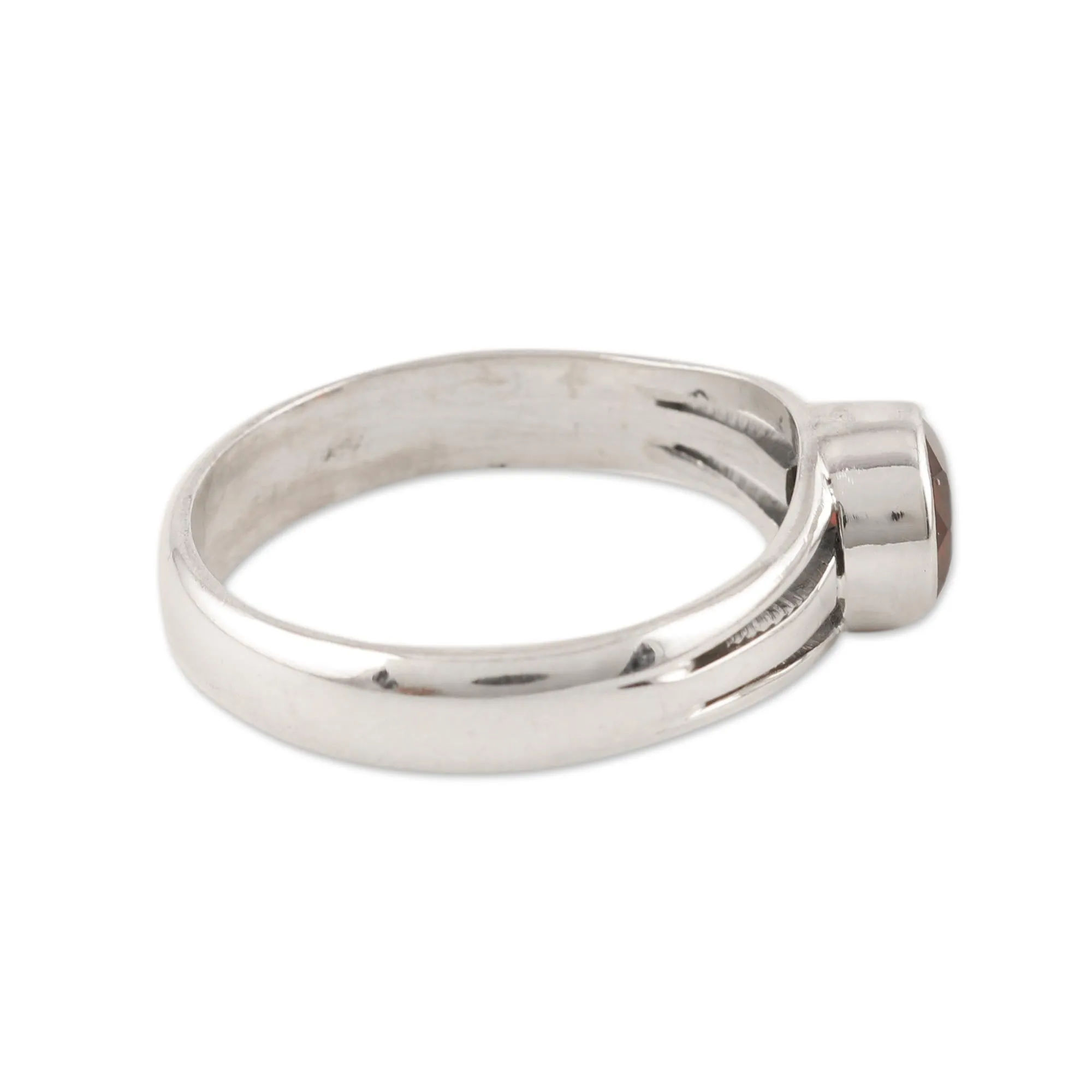 Garnet and Sterling Silver Cocktail Ring - Hazy Night | NOVICA