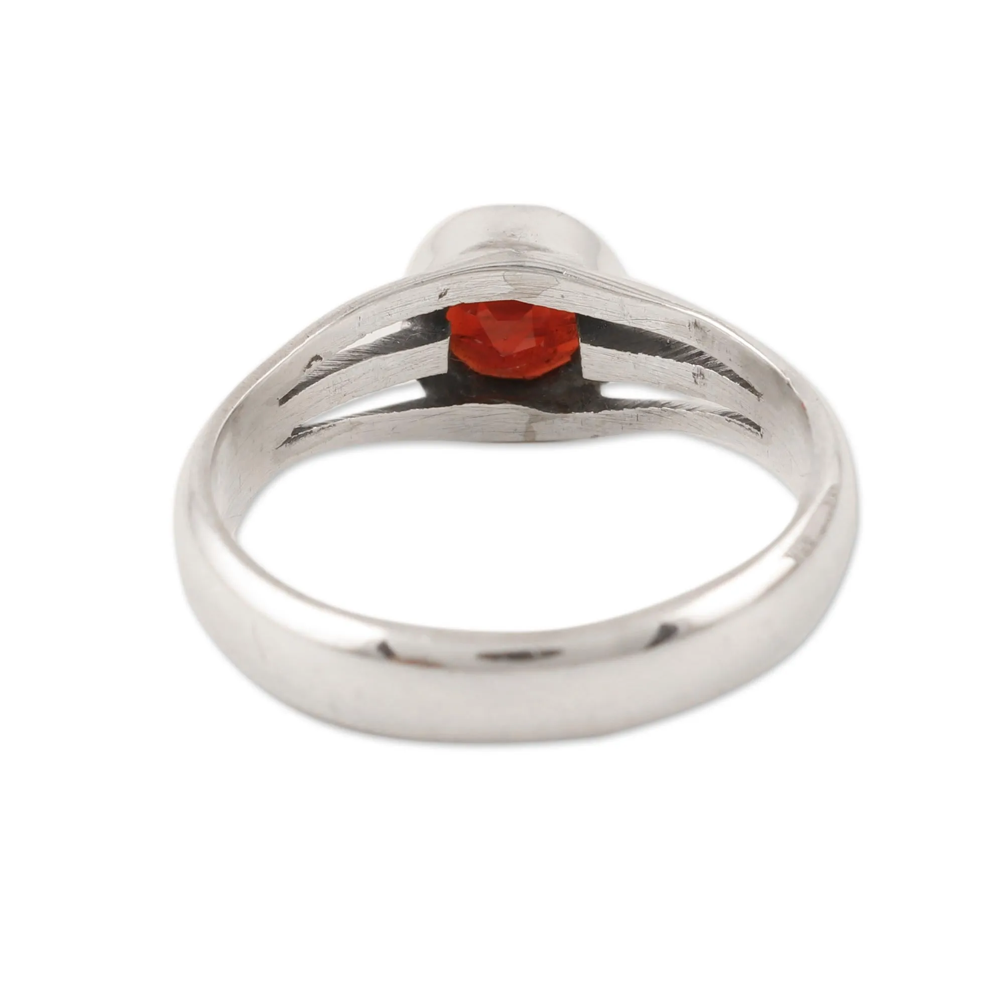 Garnet and Sterling Silver Cocktail Ring - Hazy Night | NOVICA