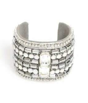 Gemstone Coliseum Cuff Silver