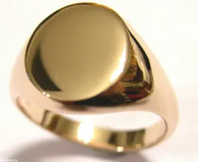 Genuine Heavy 375 Solid 9ct White Or Rose Or Yellow Gold Oval Signet Ring Size N to X