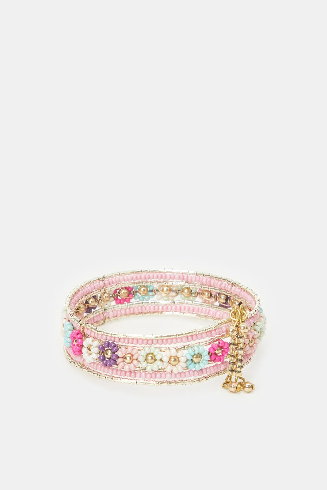 Girls Pink And Gold Embellished Cuff