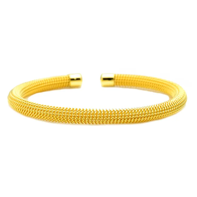 Gold Open Cuff Mesh Bracelet