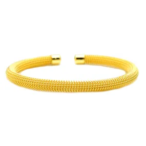 Gold Open Cuff Mesh Bracelet