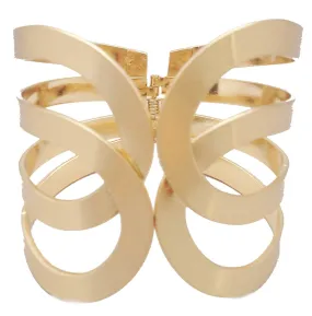 Gold Scalloped Cuff Bracelet