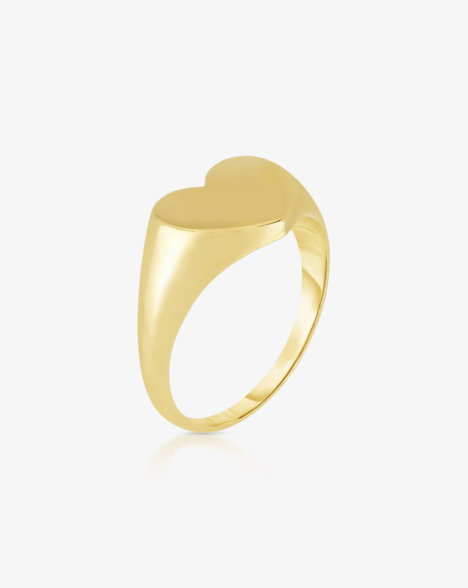 Golden Heart Signet Pinky Ring