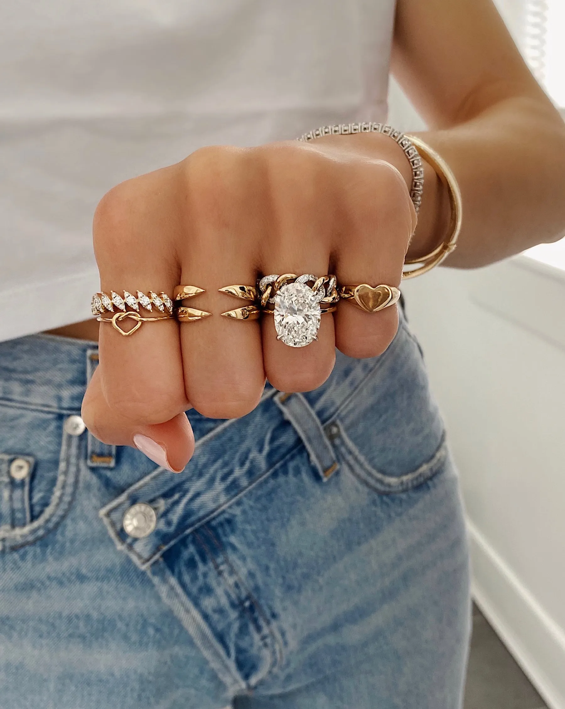 Golden Heart Signet Pinky Ring