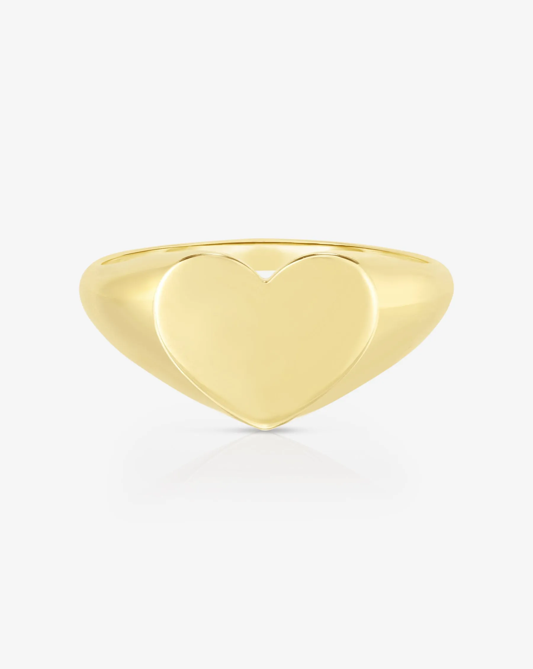 Golden Heart Signet Pinky Ring