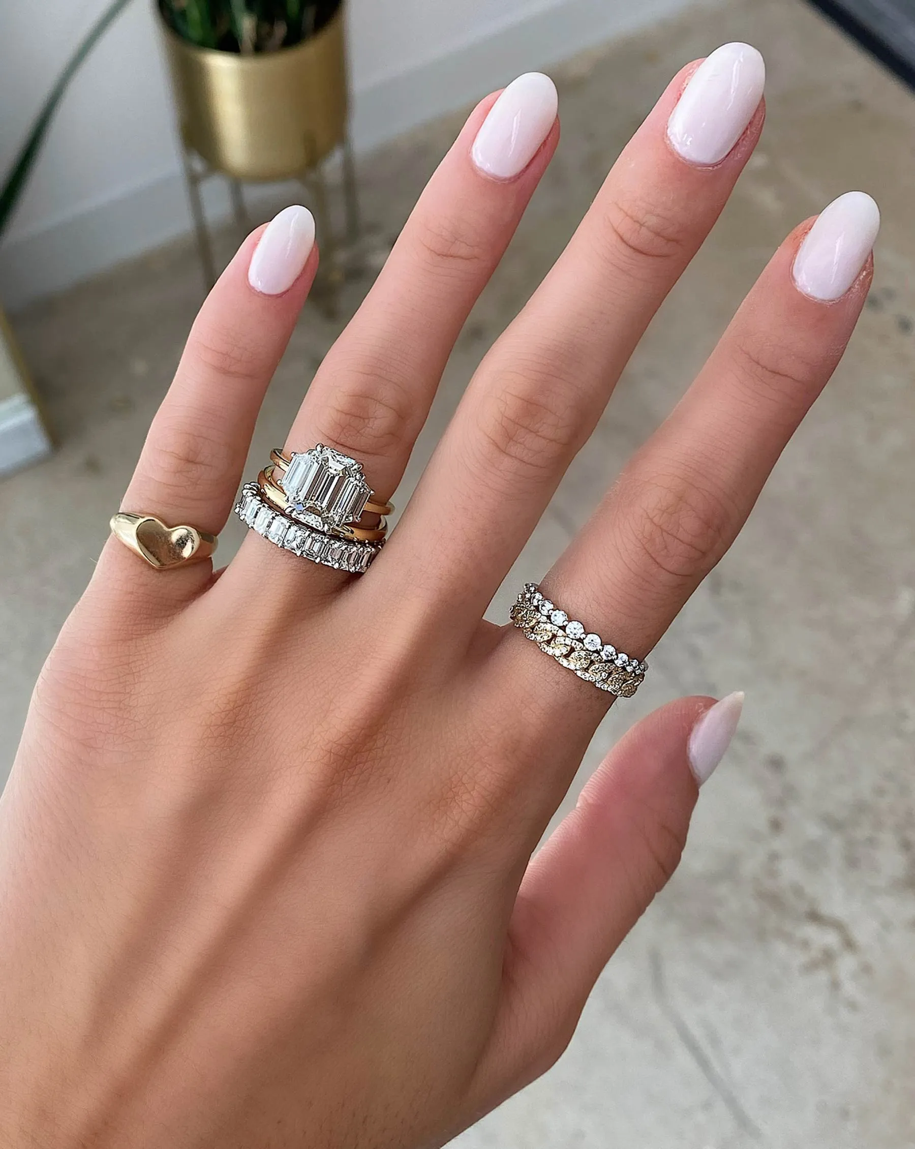 Golden Heart Signet Pinky Ring