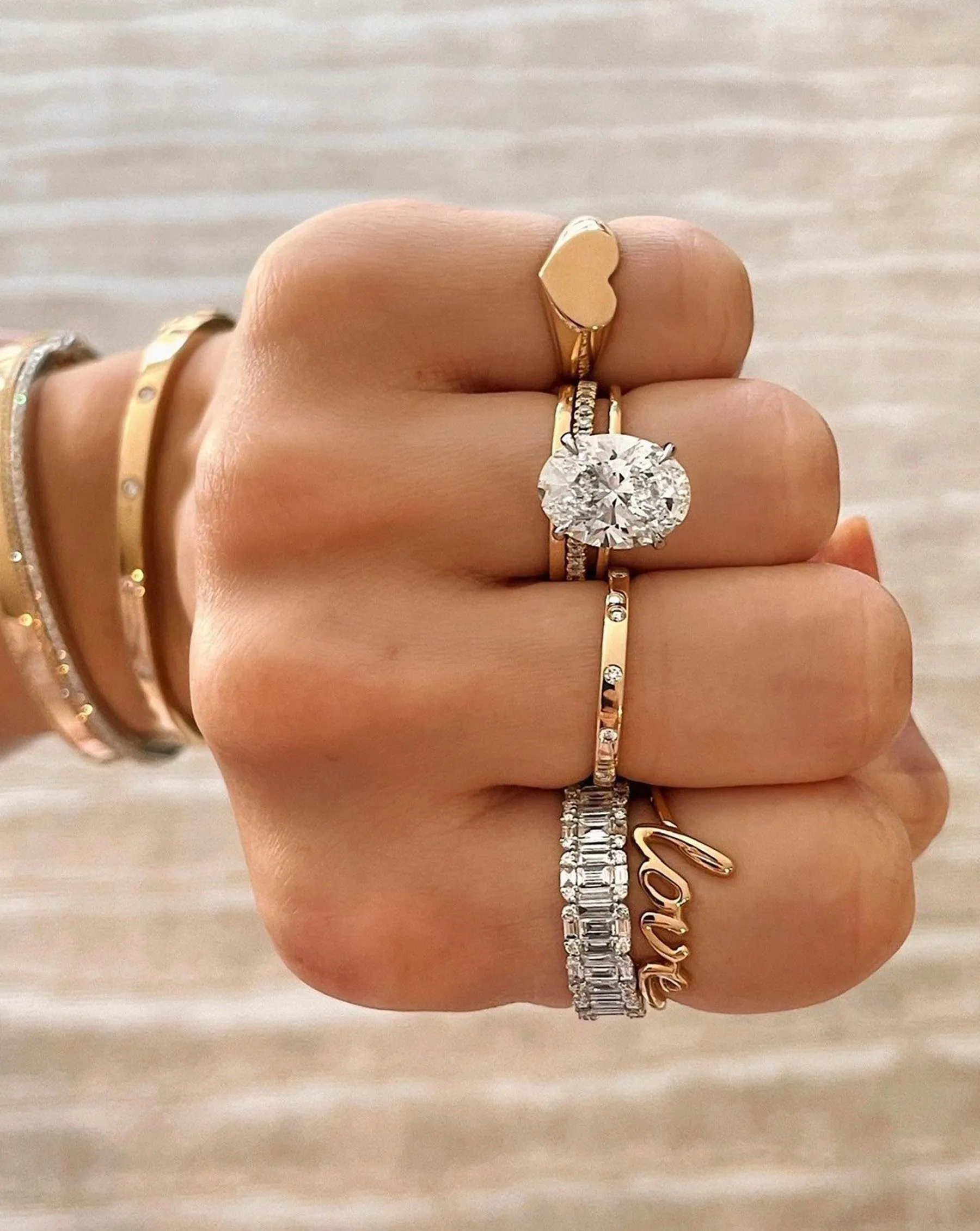 Golden Heart Signet Pinky Ring