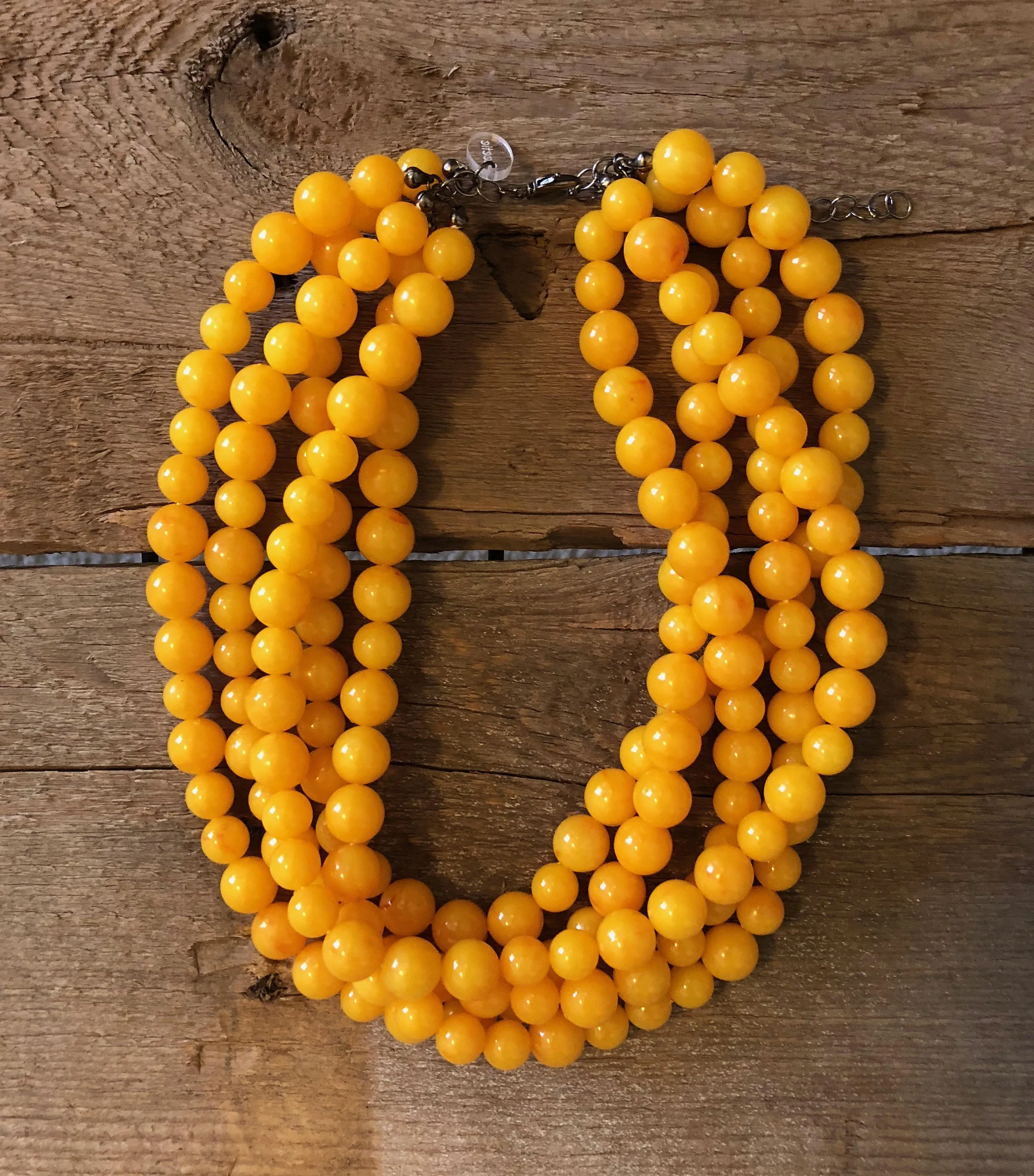 Golden Yellow Beaded Sylvie Statement Necklace