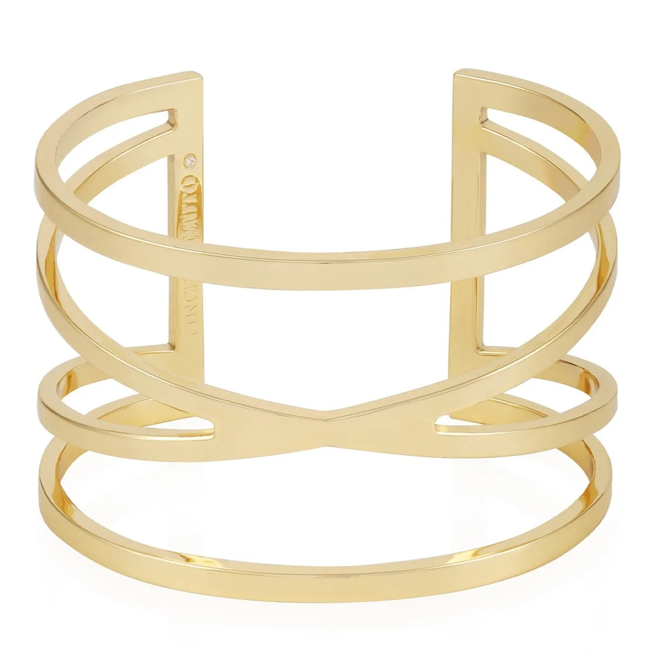 Goldtone Twisted Double Cuff Bracelet