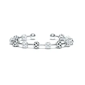 Golf Goddess Onyx and Clear Crystal Stroke Counter Bracelet