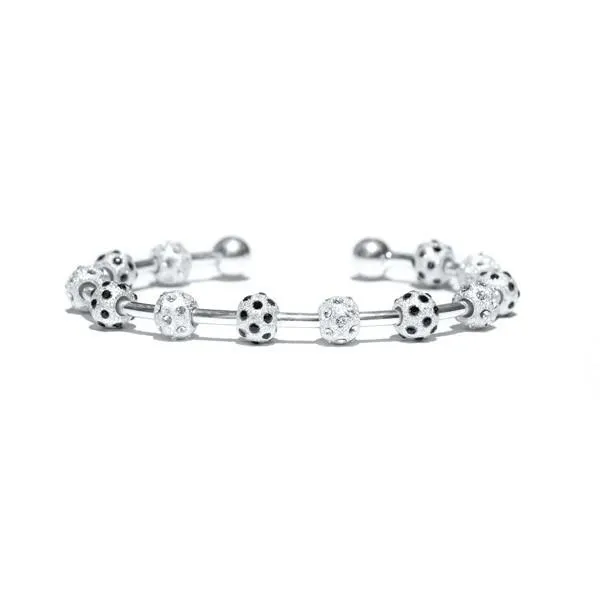 Golf Goddess Onyx and Clear Crystal Stroke Counter Bracelet