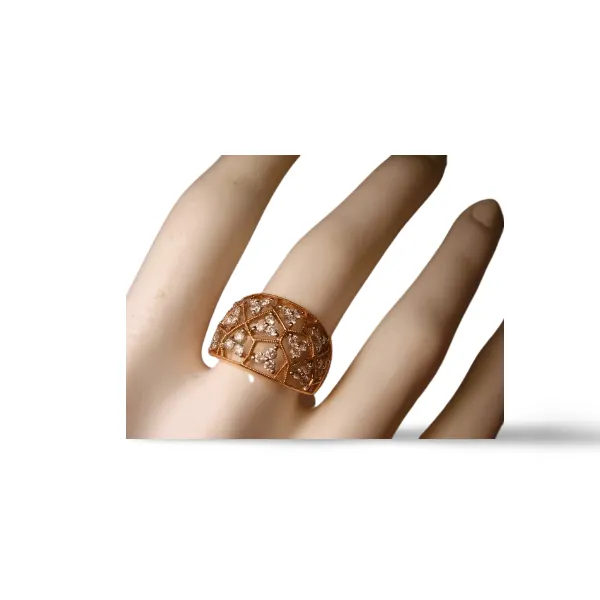 Gorgeous 14K Pink Rose Gold Diamond Beehive Cocktail Ring