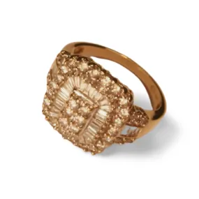 Gorgeous Estate 14K Yellow Gold Baguette Diamond Cocktail Band Ring