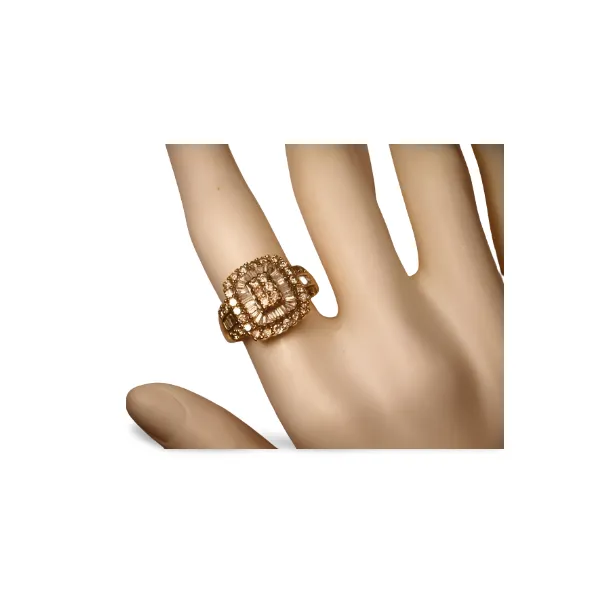 Gorgeous Estate 14K Yellow Gold Baguette Diamond Cocktail Band Ring