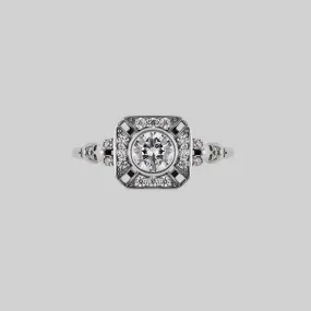 GRANDIOSE. Gothic Cubic Zirconia Cocktail Ring - Silver