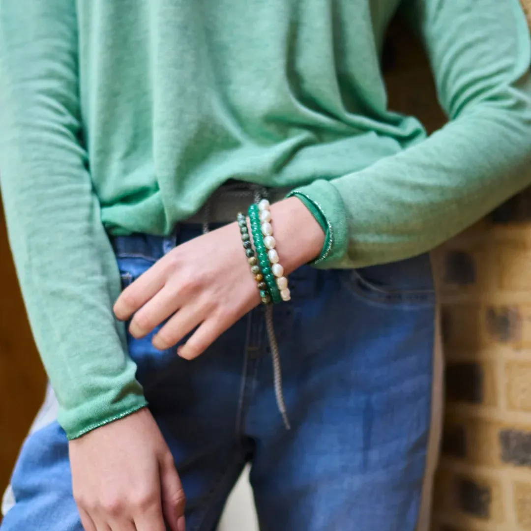 Green Onyx Button Bracelet