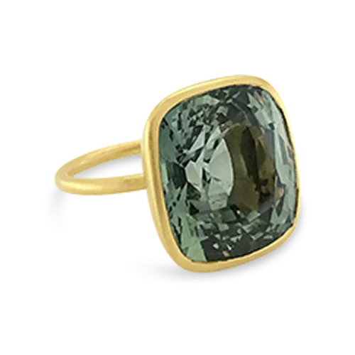 Greenish Burma Sapphire Ring