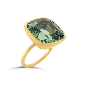 Greenish Burma Sapphire Ring
