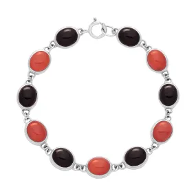 HALLOWEEN EVERYDAY - Onyx, Carnelian & Sterling Silver Bracelet