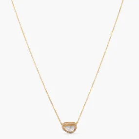 Halo Charm Moissanite Silver Pendant Necklace