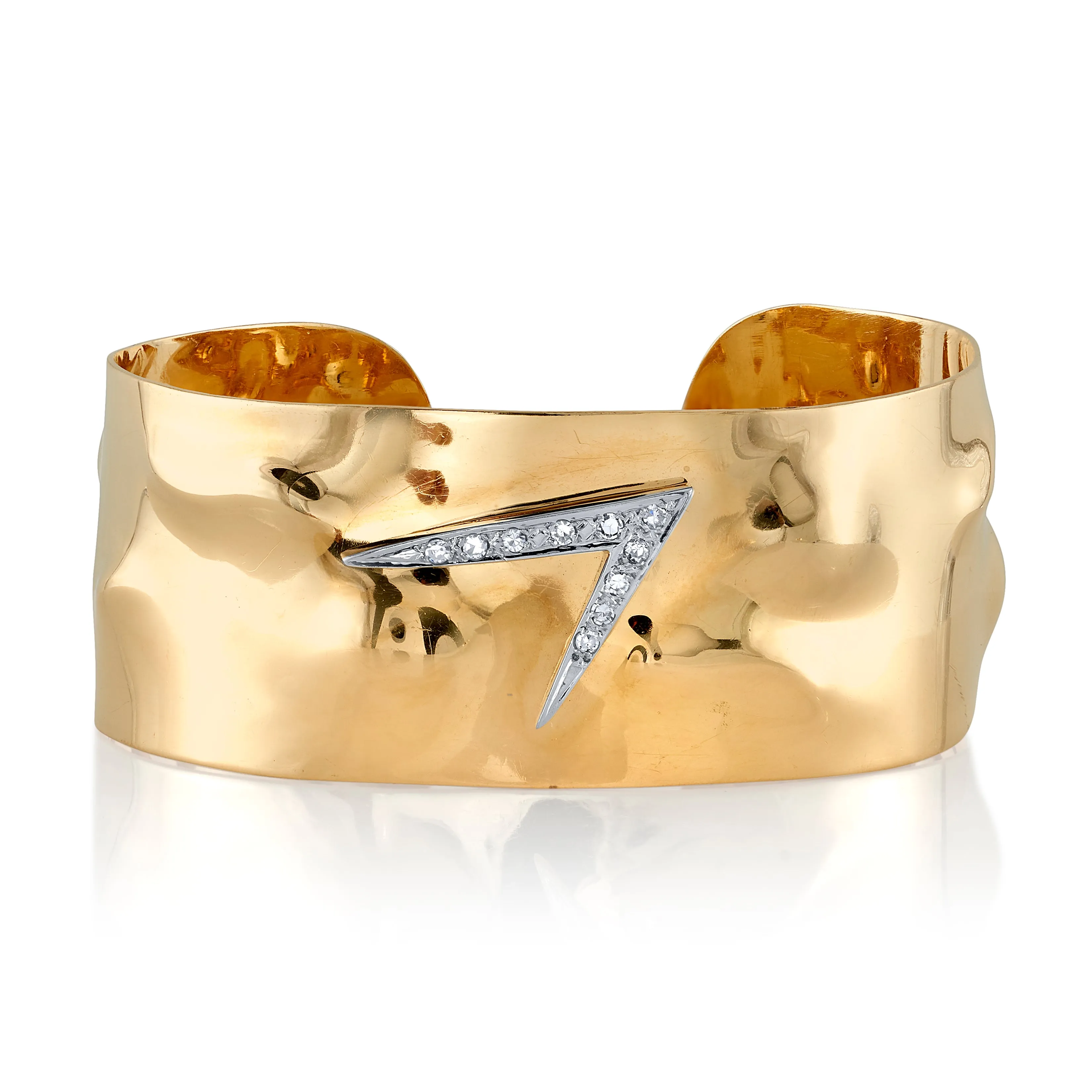 Hammered Diamond Opened-Cuff
